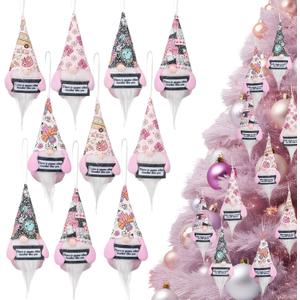 10 Set Gnome Tree Hanging Ornaments Gifts Bulk Pink Plush Hanging Tree Pendant Home Decoration for Holidays Party Favors, 5 Styles