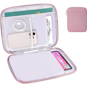 8-9 Inch Tablet Sleeve Bag, Padded Travel Pouch for Galaxy Tab A9 8.7/Tab A 8.4/Fire HD 8 (Pink, 8-9 Inch)