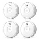 Fire Alarms Smoke Detectors, Photoelectric Sensor Smoke Alarm Battery Operated, Fire Alarm with Test Button & Low Battery Signal, LED Warning Light 85 dB Alarm Sound for Bedroom and Home, 4 Pack