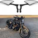 DREAMIZER 8mm/10mm Black Motorcycle Universal Blade Rear View Side Mirrors Compatible with Harley Street Bike Scooter Chopper Cruiser Sportster Dyna Softail Dirt Bike