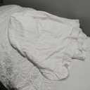 Laura Ashley - King Comforter, Reversible Bedding Set with Matching Shams, Dorm Essentials (Eyelet Ruffle White, King)