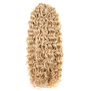 Deep Wave Twist Crochet Hair Synthetic Afro Curly Crochet Braids Ombre Orange Braiding Hair Extensions For Women