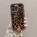 for iPhone 11 Pro Max Case, [Brown Leather Leopard Cheetah Print] [Full-Body Protection] [with Drop-Proof Wrist Strap Lanyard] Soft TPU, Shockproof and Anti-Shock, Suitable for Women & Girls