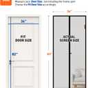 MAGZO Magnetic Screen Door, Fit Door Size 34 x 82 Inch, Actual Screen Size 36" x 83" Durable Fiberglass Mesh Curtain Middle Opening Screen Door with Full Frame Hook&Loop-Gray