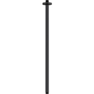 Matte Black 30 Inches Ceiling Mount Round Shower Arm With Flange Straight Extender Extension Pipe Replacement Rain Shower Head Straight For Fixed