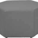 FDP Pro Series Hexagon Accent Ottoman (18" Height) Hand Upholstered Commercial Furniture for Hotel Lobby, Office, Restaurant, Home Collaborative and Configurable Seating- Slate Gray Crosshatch