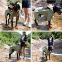 LOVELONGLONG Fleece-Lined Dog Raincoat with Removable Hood Waterproof Winter Full Body Dog Jacket Windproof Snowproof Cold-Weather Suit Green-F 3XL