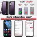 Defencase for Galaxy S26 Magnetic Wallet Case Compatible with Magsafe with RFID Blocking Zipper & Card Holder for Women Men, PU Leather Detachable Phone Case for Samsung Galaxy S26 6.3 inches, Purple
