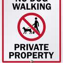 SmartSign 12 x 10 inch No Dog Walking - Private Property LawnBoss Yard Sign with 3 foot Stake, 40 mil Laminated Rustproof Aluminum, Red, Black and White, Set of 1, Made in USA