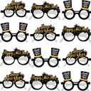 KatchOn, 2026 Glasses New Years - Pack of 12 | Happy New Year Eyeglasses 2026 for New Years Eve Party Supplies 2026 | NYE Party Glasses | Happy New Years Decorations 2026 | NYE Decorations 2026 (Black)