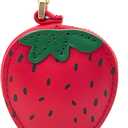 Fruit Coin Purse Keychain, Mini Leather Strawberry Bag Charms, Small Zipper Coin Pouch for Women