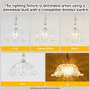  1 Piece Brushed Nickel Chandelier Light Fixtures with Crystal Glass Shade,Brushed Nickel Finish Pendant Light,Hanging Light for Dining Room,Hallway,Living Room,Bedroom