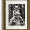 Yaetm 12x16 Gold Picture Frame, Ornate Vintage Black & Gold Frame, Single