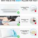 VVZ Cooling Bed Pillows Standard Size Set of 2,Shredded Memory Foam Pillows with Gel, Adjustable Firmness for Side, Back, Stomach Sleepers, 20x26, White