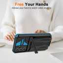 for Samsung Galaxy S24 Plus Case with Card Holder, Galaxy S24 Plus Case with Kickstand, Military Grade Drop Shockproof Hidden Card Slot Wallet Phone Case for Galaxy S24 Plus (Blue)