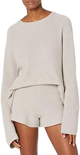 The Drop Women's Alice Crew-Neck Back-Slit Ribbed Pullover Sweater, S
