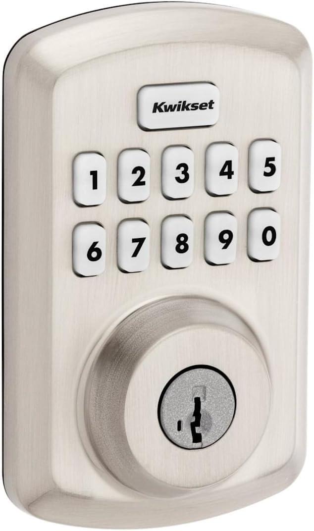 Kwikset 9250TRS-15S Transitional Powerbolt 2 Electronic SmartCode Deadbolt SmartKey with RCAL Latch and RCS Strike Satin Nickel Finish