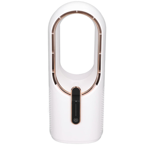 CHICIRIS Bladeless Fan Touch Control Portable Table USB Charging,Silent Cooling Fan Mini Desktop Fan, Fan Bladeless with 3 Cooling Speeds, For Bedroom Office Home Outdoor USB Charging White