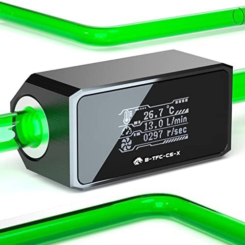 G1/4" OLED Display PC Water Cooling Flowmeter/Thermometer System Monitor, High Temperature Alarm Water Cooler