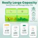 Monthly Pill Organizer 2 Times a Day with Weekly Pill Bag, 30 Day Pill Organizer 2 Times a Day with Large 31 Compartments, Monthly Stickers, Pill Cutter, Hard Travel Case Medicine Vitamins Case