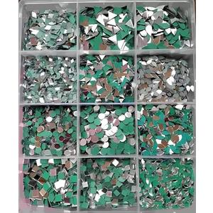 All Shape Mirror kit for Craft Work (Total-1200 Pieces) Free Fabric Glue Cone (Combo 12, 1CM)