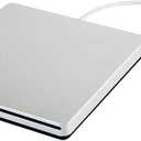 USB-C Superdrive External DVD/CD Reader and DVD/CD Burner for Apple-MacBook Air/Pro/iMac/Mini/MacBook Pro/ASUS/ASUS/DELL Latitude with USB-C Port Plug and Play(Silver)