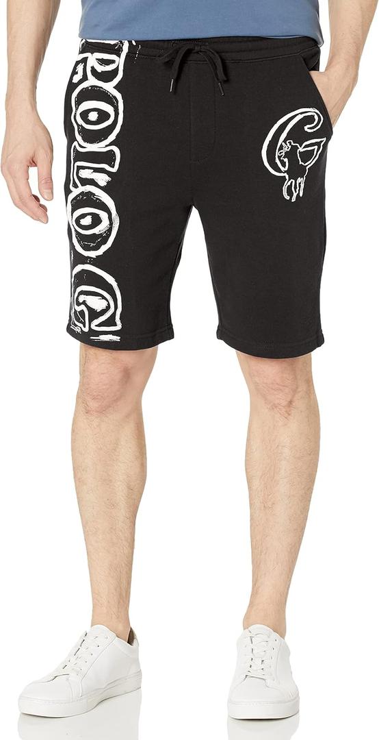 Unisex-Adult Painted Shorts (Large, Black)