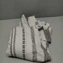 jinchan Linen Blend Boho Curtains for Living Room, 84 Inch Long Black Printed on Beige Retro Farmhouse Bohemian Geometric Drapes, Light Filtering Back Tab Curtains 2 Panels (50"W x 84"L (Pack of 2))