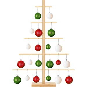 Christmas Tree Ornament Stand Holder with Arms Wooden Christmas Ornament Hanger Christmas Display Stand for Counter Top Ornament Display Desktop Xmas Tree Holiday Party (27.56 Inches)