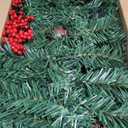 MorTime 9 FT LED Christmas Garland with Pinecones Red Berries Bows Christmas Balls Candies, Multi-Function Christmas Garland with 50 Warm White LED Lights, 180 Branch Tips