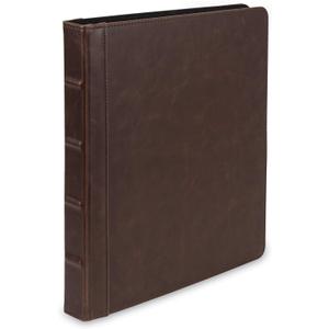 Samsill Vintage Leather Binder, 0.5 Inch Round Ring (Holds 100 Sheets), Letter Size 8.5x11 Documents, Professional Organizer Portfolio, No Zipper, Brown