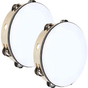 3 Pack Hand Held Tambourine (Wooden Tambourine (2 Pack)