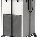 150L Large Laundry Basket with Wheels, Rolling Laundry Hamper with Removable Laundry Bag & Metal Frame, Oxford Fabric Dirty Clothes Hampers for Bedroom, Laundry Room, Bathroom, Dorm(White)