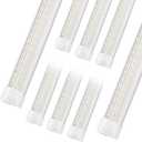 Led Shop Lights,4FT LED Light 50W 6500K 7000LM Led Daylight,Garage Light Linkable Clear Cover Integrated V-Shape for Garage Warehouse Workbench Workshop (Count of 4)