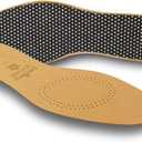 pedag Leather Insole with Sweat Wicking Carbon Layer, Handmade in Germany, Fits Pumps and Dress Shoes, Tan, US M14 / EU 47