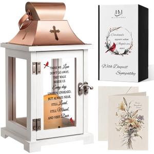 Memorial Lantern Sympathy Gifts for Loss of Loved One Mother Father with Candle, Unique Bereavement Gifts Ideals, Thoughtful Condolences Gift in Memory of Loved One