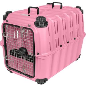Mammoth Guardian Dog Kennel 36" Heavy Duty Travel & Outdoor Crate for Puppies, Small, Medium & Large Dogs, Secure 3 Bolt Lock, Adventure Ready for Hunting, Camping & Offroad  Pink Shock