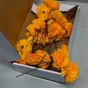 Hananona 50 Pcs Marigold Flower Heads Bulk, Silk Marigolds with Stems Artificial Mexican Flowers for Diwali Day of The Dead Dia De Los Muertos Ofrenda Decor
