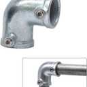 2 Pcs Galvanized Pipe Fittings, 90 Degree L Tube Connector Fit for 1 Inch(25.4 mm) OD Steel Pipe, Structural Elbow Joint Between Two Pipes Connector, Cast Iron