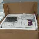 COMHOMA Makeup Vanity Desk with Mirror and Lights, Vanity Table and Chair Set with 5 Drawers and Charging Station, Bedroom Dresser LED Mirror Stepless Dimmable & 3 Color Modes Adjustable, Pearl White (Large)