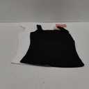 EUYZOU Women's Tummy Control Shapewear Tank Tops Seamless Square Neck Compression Tops Slimming Body Shaper Camisole (XX-Large, Black/White 2pk)