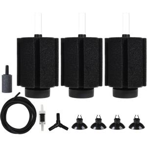ALEGI Aquarium Sponge Filter 30 Gallon,Quiet Sponge Filter with Air Stone for Betta Fry Shrimp and Small Fish (3 pcs)