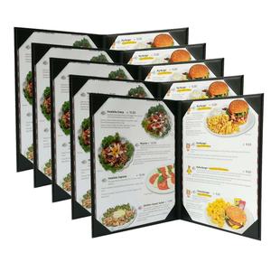 5 pcs of Restaurant Menu Covers Holders 8.5" X 11" Inches, Double View,Sold by Case,with Clear PVC Sheets for Paper Protection