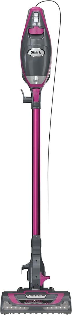 Shark HV371 Rocket Pro DLX Corded Stick, Removable Hand Vacuum, Advanced Swivel Steering, XL Cup, Crevice Tool, Upholstery Tool & Anti-Allergen Dust Brush (Fuchsia)