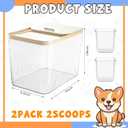 Teenyyou 2 Pack 30 Lbs Airtight Dog Food Storage Container with 2 Scoops, Clear Cat Food Container Storage Bin with Measuring for Dog Cat Bird Other Pet