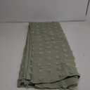 Back Tab Pom Pom Sage Green Curtains for Girls Room Bedroom Bathroom Nursery Curtains Double Layer 34x45 Inch Length