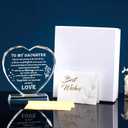 Qianwei Daughter Birthday Gift Crystal Gift for Daughter Heart Mother Daughter Gift Keepsake Graduation Birthday, Wedding, Engagement, Valentine's Day, and Christmas Gifts for Daughter