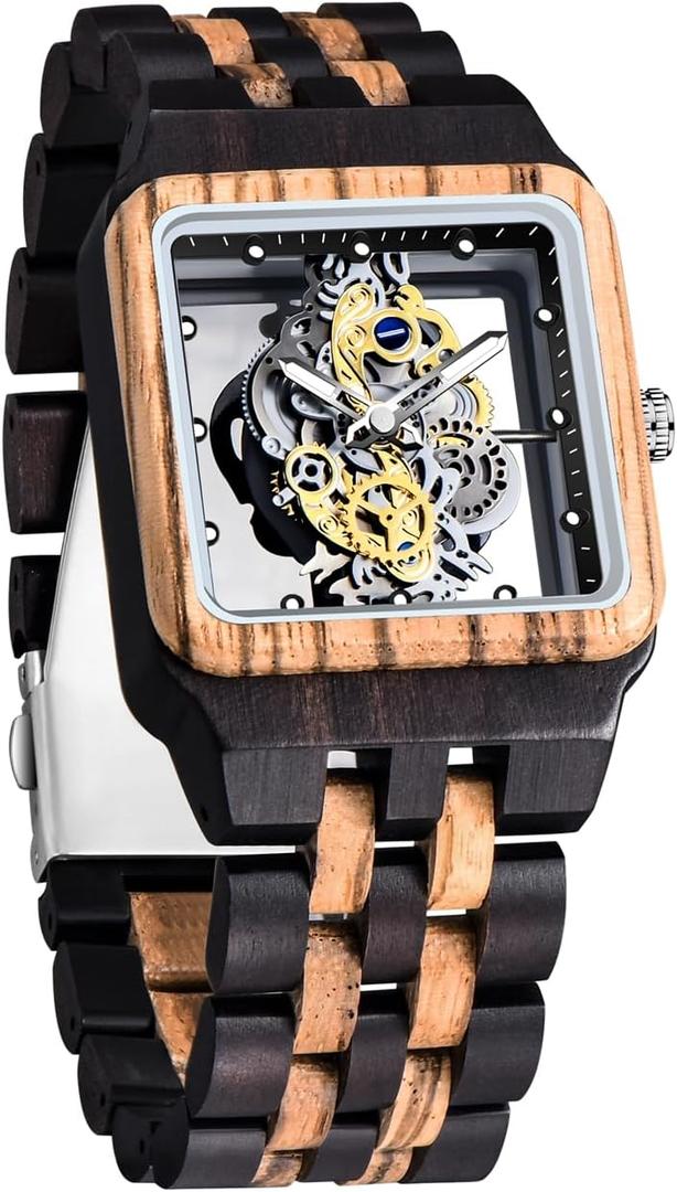 Men's Wooden Watch Lightweight Wooden Mens Watches Analog Quartz Wood Watches for Men