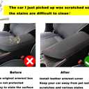 Blazeray Car Center Console Armrest Cover for Toyota Camry 2018-2023 Interior Accessories Leather Anti-Scratch Elbow Arm Rest Cover Cushion Pad Protector Saver (Black Leather with Red Stitches)