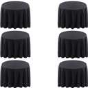 Surmente 120 inch Round Tablecloths -10 Pack Black Round Table Cloths, Polyester Fabric Table Covers for Wedding, Party, Banquet, or Restaurant